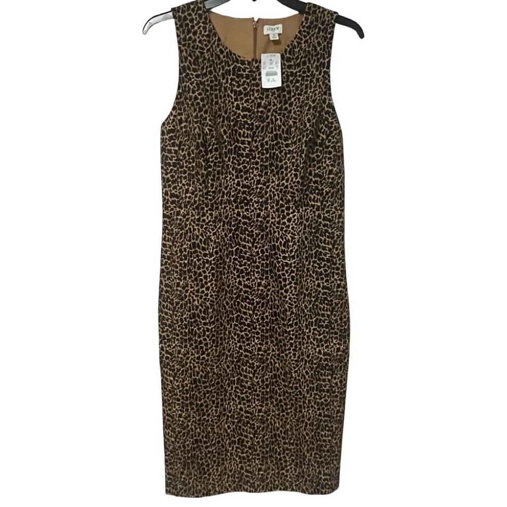 NWT‎ J.Crew Leopard Print Sleeveless Sheath Dress Women Size 6